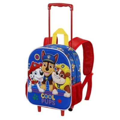 Afbeelding van Karactermania Paw Patrol Cool Small rugzak met wieltjes, blauw, 26 x 34 cm, inhoud 7 l, één maat, Kleine 3D wieltjes Patrol, Eén