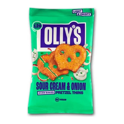 Afbeelding van Olly&#039;s Pretzels Sour Cream &amp; Onion 7 x 140 gram