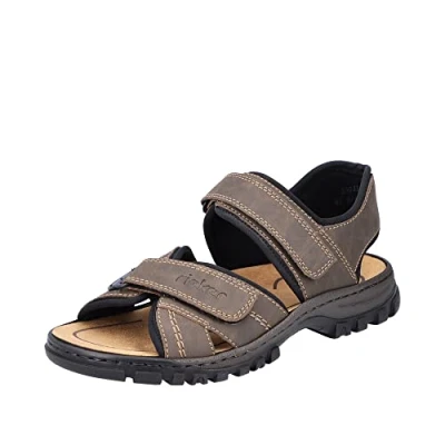 Image de Rieker 25051 Homme Sandales Bout Ouvert, Tabak Schwarz 27, 43 EU