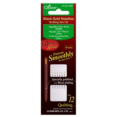Afbeelding van Clover 4982 Black Quilting Needles 6 stuks nr. 12