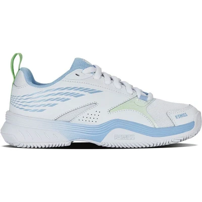 Afbeelding van K SWISS Speedex CLAY Tennisschoenen voor kleibanen, Dames, Maat: 39.5, White/dutch canal/paradise green Leer en textiel