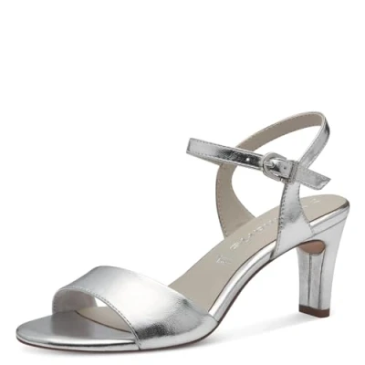 Image de Tamaris Sandales à talons pour femme 1 28008 42, argenté, 36 EU