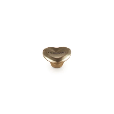 Afbeelding van Le Creuset Knop &quot;Hart&quot; Signature in RVS 4,7cm Licht GoudkleurigLe Goudkleurig