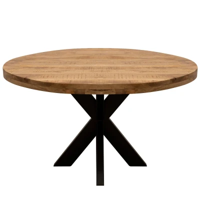 Afbeelding van Industrial Dax eettafel rond 130 cm naturel