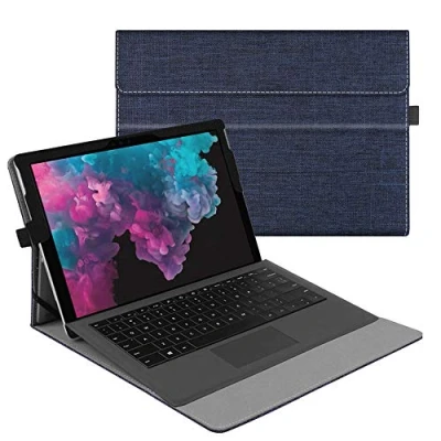 Afbeelding van FINTIE Beschermhoes voor Microsoft Surface Pro 7+ 2021 / 7 6 5 4 3 12,3 inch met meerdere hoeken, beschermhoes, blauw denim