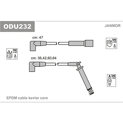 Afbeelding van JANMOR ODU232 Bougiekabelset OPEL: Kadett E CC, Astra F Saloon, Caravan