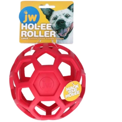Afbeelding van JW HOL EE ROLLER Hondenspeeltje Hondenspeelgoed Hondenbal L Ø 15 cm Natuurrubber Rood