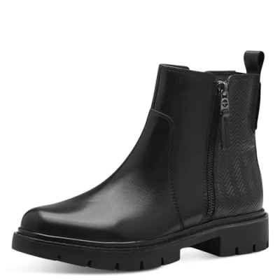 Afbeelding van Tamaris comfortabele dameslaars Flat 8 85304 43 modieuze dameslaarzen, zwart.