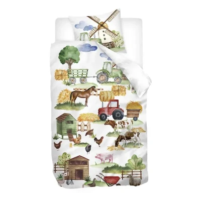 Afbeelding van Snoozing Melle Flanel Dekbedovertrek Eenpersoons 140x200/220 cm Multi