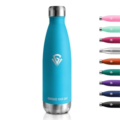 Afbeelding van Thermosfles, 500 ml, geschikt voor koolzuurhoudende dranken, BPA vrij, lekvrij, dubbelwandig, fitness, hardlopen, kantoor, kinderen, volwassenen, camping, koolzuurhoudend