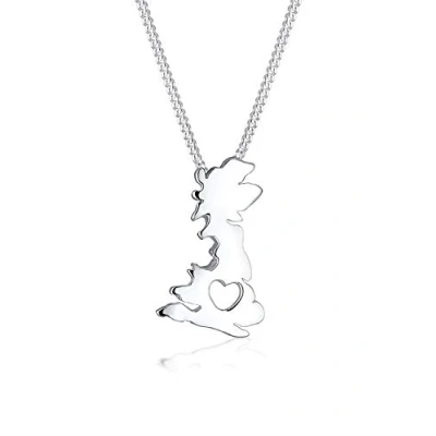 Afbeelding van Elli LÄNDERUMRISS England HERZ CUT OUT Ketting, Dames, Maat: 45, Silber
