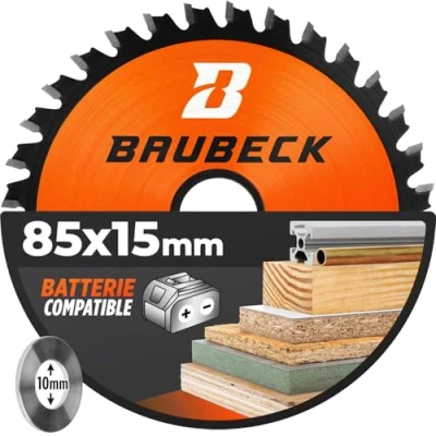 Afbeelding van BAUBECK Accuzaagblad 85 x 15 mm met 10 verloopring, multimateriaal, fijne snede, zaagblad van voor hout, aluminium, metaal enz. mm, fijn