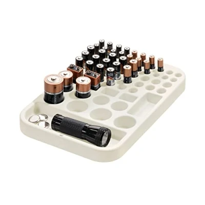Afbeelding van iDesign Eco Tray Lade Organizer voor Batterijen Gerecycled Kunststof Wit