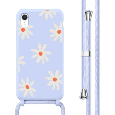 Afbeelding van imoshion hoesje Geschikt voor iPhone Xr met koord Siliconen design Meerkleurig / Lila Flower Distance