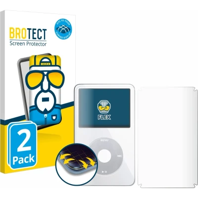 Afbeelding van BROTECT Screenprotector voor Apple iPod Classic Video (Voor+Achter) Folie Beschermfolie transparant volledig dekking (2 Stuks)