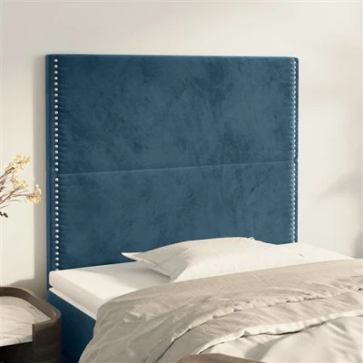 Afbeelding van vidaXL Hoofdborden 2 st 90x5x78/88 cm fluweel donkerblauw
