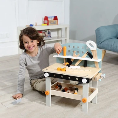 Afbeelding van Werkbank kind houten vanaf 3 jaar inclusief gereedschap