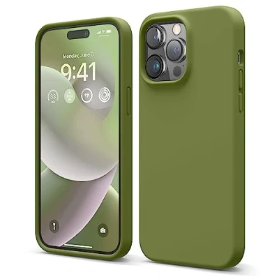 Afbeelding van elago Hoes van vloeibare siliconen compatibel met iPhone 14 Pro Max (17 cm) beschermhoes gemaakt premium volledige bescherming, schokbestendig, 3 structuren, zachte microvezel