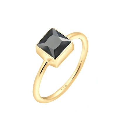 Afbeelding van Elli Square Design Ring, Dames, Maat: 54, Schwarz