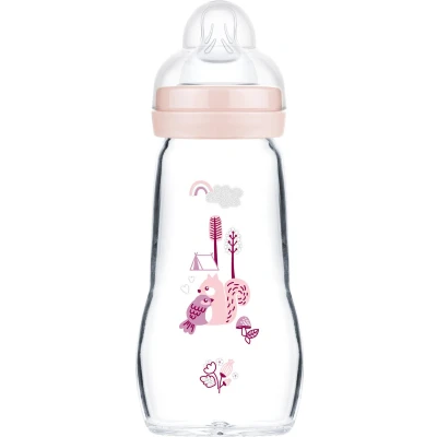 Afbeelding van Mam Glazen Zuigfles 260 ML ( Girl)
