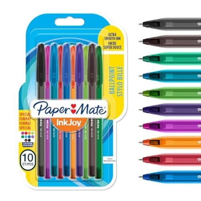 Afbeelding van Paper Mate Balpen Inkjoy 100 Met Dop, Blister 8 + 2 Gratis