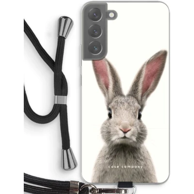 Afbeelding van Case Company® hoesje met Koord geschikt voor Samsung Galaxy S22 Plus Daisy Telefoonhoesje Zwart Bescherming aan alle Kanten en Over de Schermrand