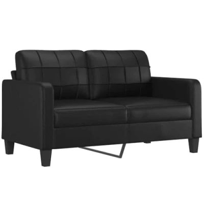 Image de vidaXL Canapé à 2 places Noir 140 cm Similicuir359333