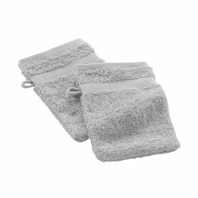 Afbeelding van douceur d&#039;intérieur, 2 washandjes (15 x 21 cm) Elegance Parel, 100% katoen, effen
