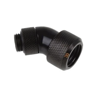 Image de Alphacool Eiszapfen 16 mm HardTube compression fitting 45 rotatable G1/4 Raccord à angle de système refroidissement liquide noir profond