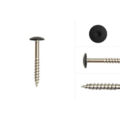 Afbeelding van Wovar Kleurkopschroeven Zwart rvs 4.8 x 38 mm Doos 100 Stuks
