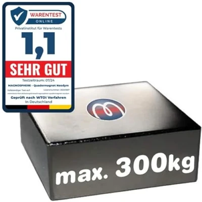Afbeelding van Extra sterke neodymium rechthoekige magneet, hechtkracht tot 800 kg, magneten NdFeB, afmetingen: 70 x 20 mm, 300 kg