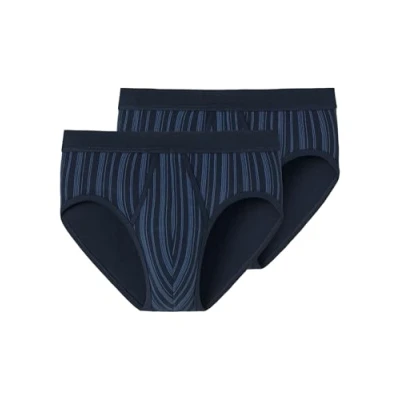 Afbeelding van SCHIESSER Original Classics sportslips (2 pack) Feinripp met gulp donkerblauw gestreept Maat: XL
