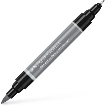Afbeelding van Faber Castell tekenstift Pitt Artist Pen duo marker 232 koudgrijs III FC 162232