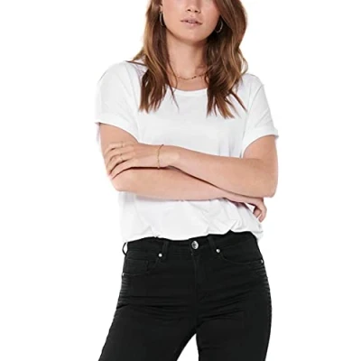 Image de ONLY T shirt Onlmoster S/S Top Noos JRS pour femme, Blanc (white white), S