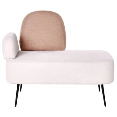 Afbeelding van ARCEY Chaise longue Beige/Bruin Linkszijdig Stof