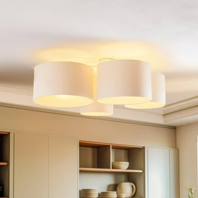 Afbeelding van Euluna Lodge plafondlamp, 4 lamps, beige