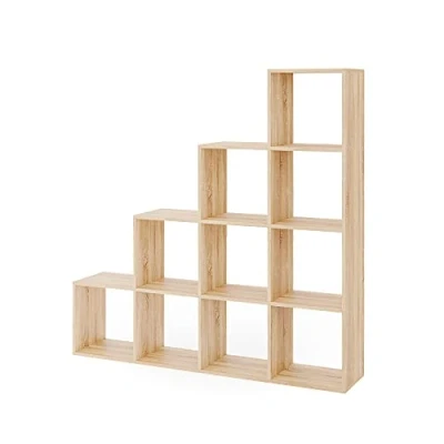 Afbeelding van Vicco Trappenrek, 10 vakken, ruimteverdeler, traprek, boekenkast, archiefrek, staand rek