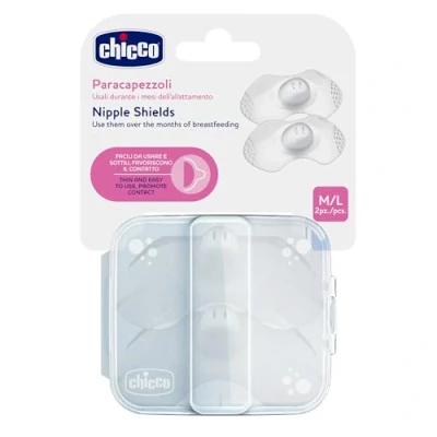 Afbeelding van Chicco Tepelbeschermers Skintoskin Siliconen M/l 2 Stuks