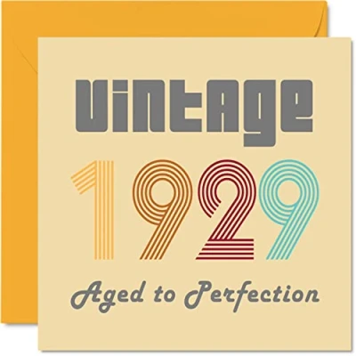 Afbeelding van verjaardagskaart voor mannen en vrouwen, vintage 1929 Aged To Perfection grappige jou, 145 mm x opa O