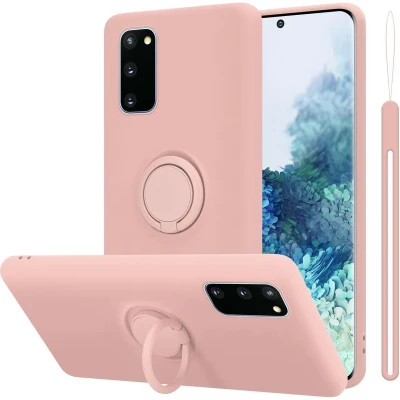 Afbeelding van Cadorabo Hoesje geschikt voor Samsung Galaxy S20 FE in LIQUID ROZE Beschermhoes van flexibel TPU silicone Case Cover met ring