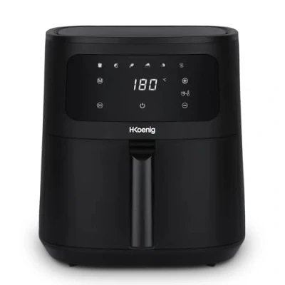 Afbeelding van H.Koenig FRY880 XXL luchtfriteuse, inhoud 8 l, keuken voor maximaal 10 personen, instelbaar van 80 tot 200 C, 5 kookmodi, timer 60 minuten, programma&#039;s, touchscreen
