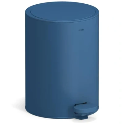 Afbeelding van stardis Pedaalemmer van mat roestvrij staal met klapdeksel en stille sluiting, 3 liter, blauw
