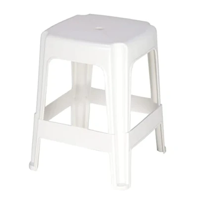 Afbeelding van Tramontina ICARAI kruk van robuust kunststof, badkruk, belastbaar tot 110 kg, hoogte 45 cm, wit