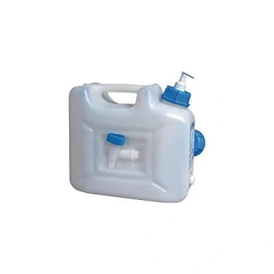 Afbeelding van hünersdorff 816512 Hygiënische jerrycan 12 liter waterjerrycan met zeepdispenser 250 ml + afvoerkraan naturel, wit