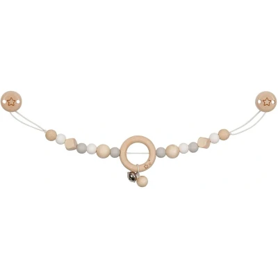 Afbeelding van Goki Houten Wandelwagenketting Ster Grijs met Clips