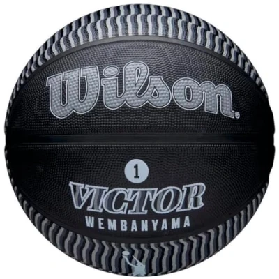 Afbeelding van Wilson NBA Player Icon Victor Wembanyama Outdoor Ball WZ3017801XB, Unisex, Zwart, basketbal, maat: 7