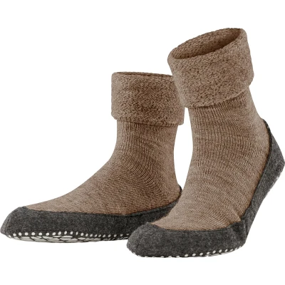 Afbeelding van Falke heren Cosyshoe huissokken in wolblend met anti slip de kleur Bruin, maat: 39/40