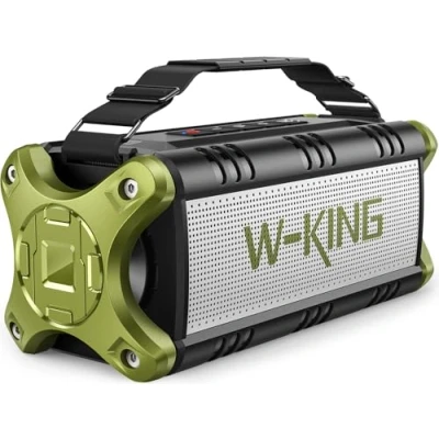 Afbeelding van W KING Bluetooth Speaker Draadloos Krachtig geluid Diepe bass 24 uur afspeeltijd Waterdicht Draagbaar Powerbank 5200mAh Zwart / Groen