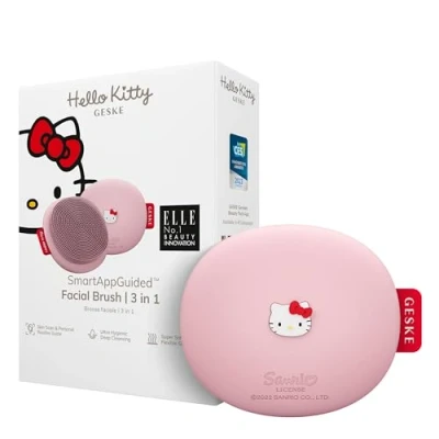 Afbeelding van GESKE x Hello Kitty SmartAppGuided™ gezichtsborstel 3 in 1 reinigingsborstel siliconen huidreiniging huidverzorging zachte reiniging gezichtsreiniger