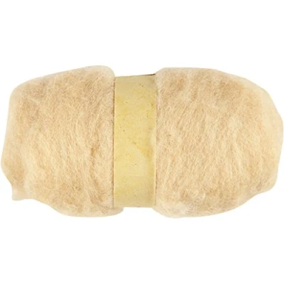 Afbeelding van Gekaarde wol, 100 gr, licht beige